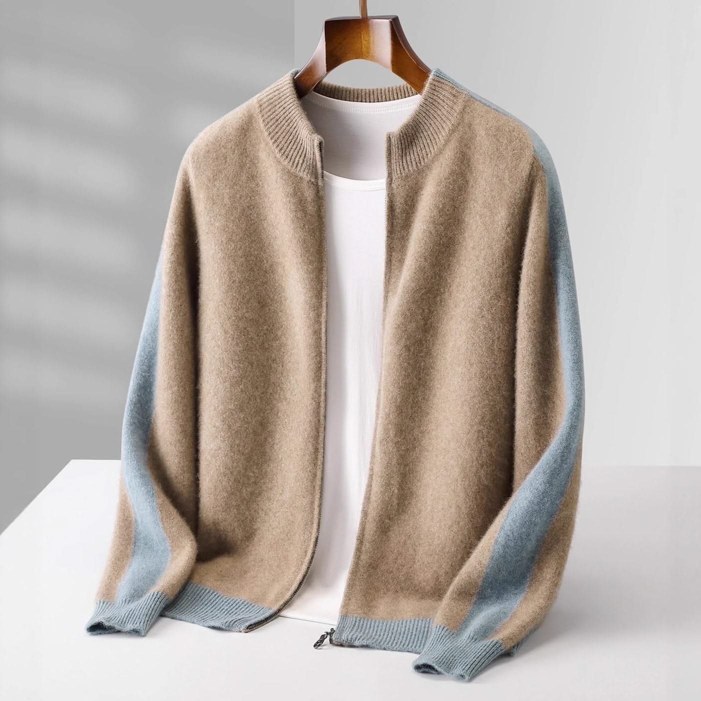 FERRARA CASHMERE ZIP-THROUGH JACKET